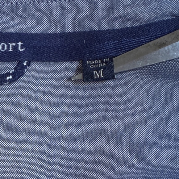 Zegna Sport Striped Size Large Button Down Long Sleeve Dress Shirt Blue White - Picture 4 of 8